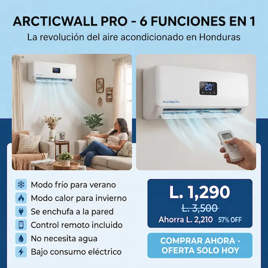 ArcticWall Pro Amazon– Mini Aire Acondicionado Portátil 2 en 1 Certificado Garantia Extendida 2 años
