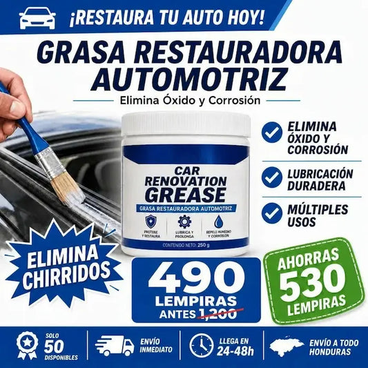 Car Renovation Grease / Restaurador y Lubricante Automotriz Multifuncional Certificado y Garantia incluida