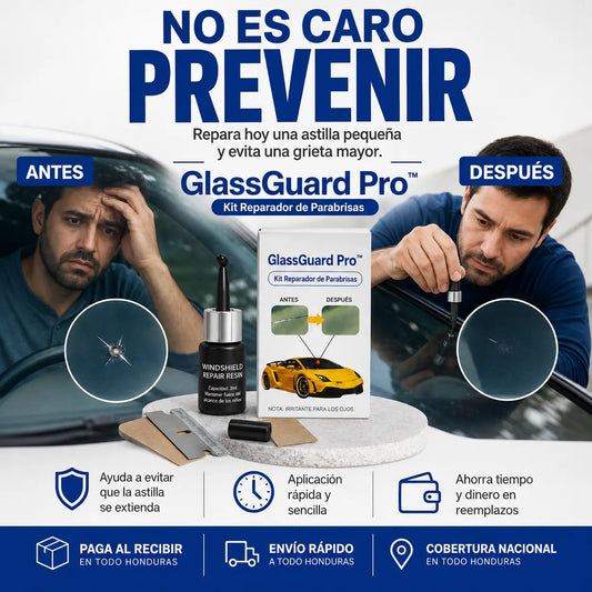 GlassGuard Pro™ – Kit Reparador de vidrio Automotriz o de hogar