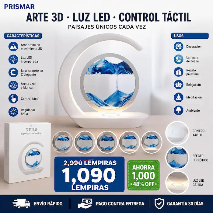 Lámpara de Arena 3D Night Light — Decoración Premium