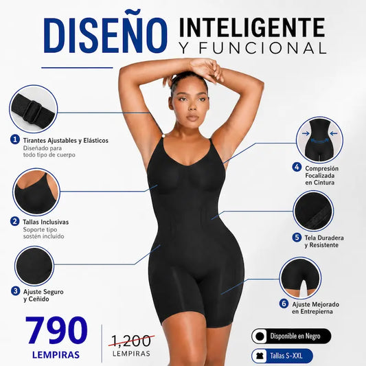 SHAPERX™ 100% COLOMBIANO Body Moldeador de Compresión LEVANTA GLUTEOS (Faja Bodysuit Control Total) Colombian
