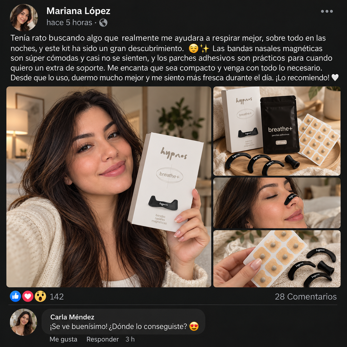 NightBreathe™ — Tiras Nasales para Respirar Mejor