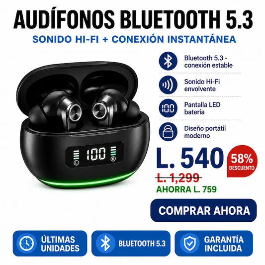 🎧 SoundPro X80 – Audífonos Inalámbricos Bluetooth 5.3 con Sonido Envolvente