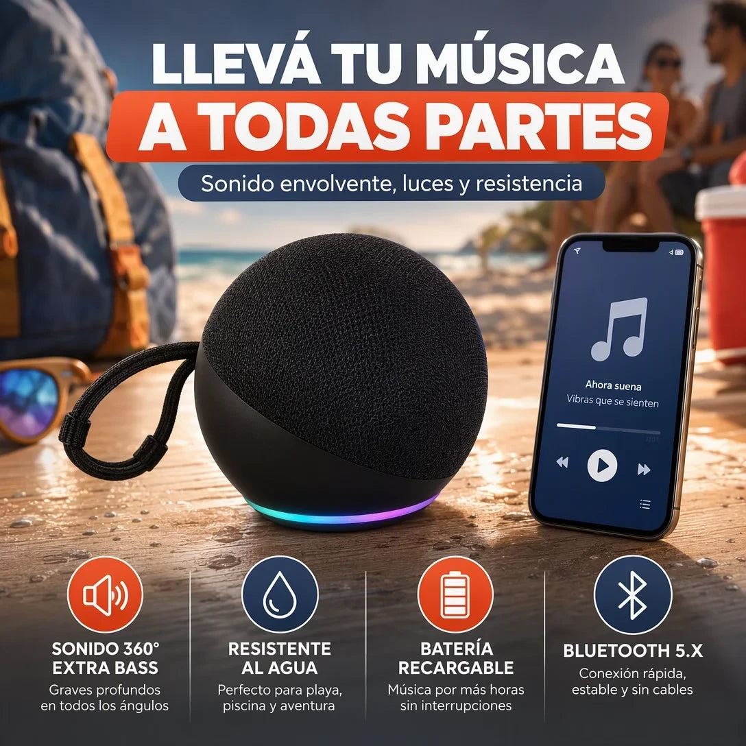 Alaxe SmartBeat™ | Bocina Bluetooth con Luz LED + Pago al Recibir + Garantía