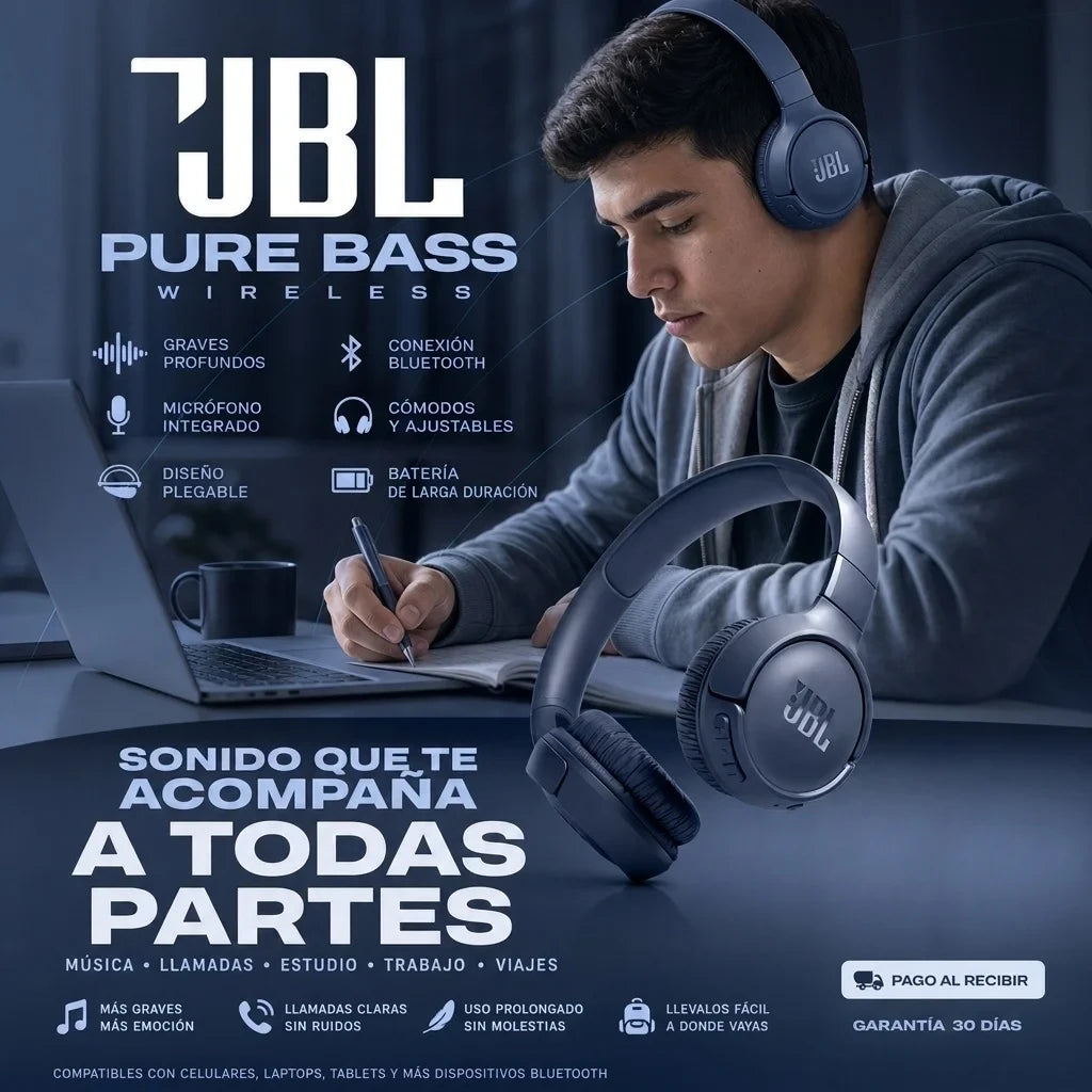JBL Tune 720BT – Audífonos Inalámbricos con Sonido JBL Pure Bass