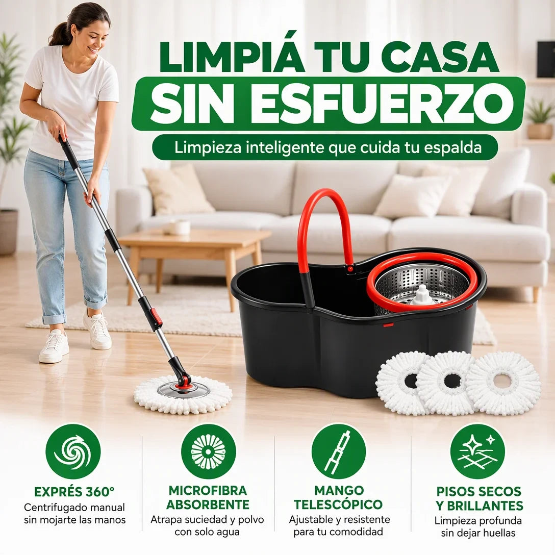 SpinClean Max — ¡Pisos Impecables Sin Ensuciar las Manos!