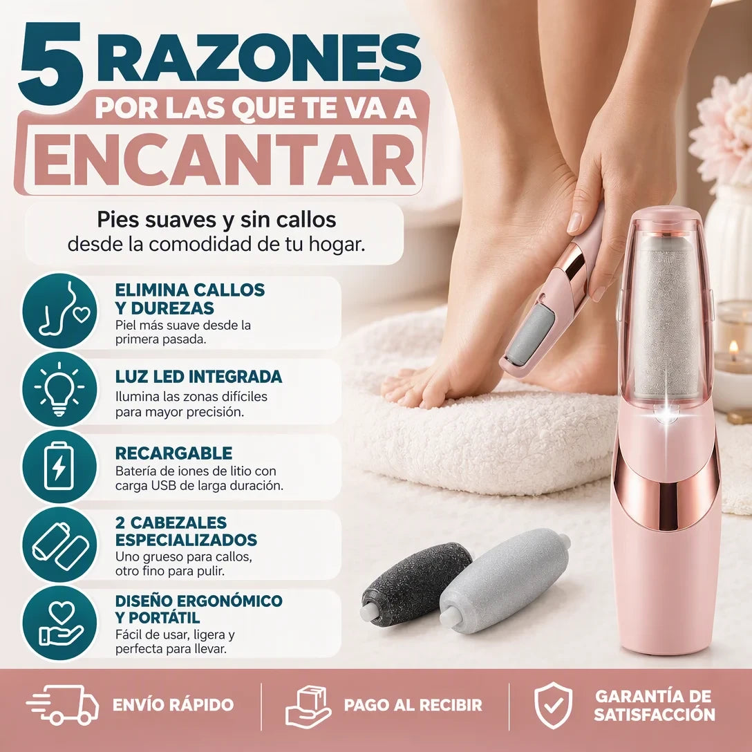 Removedor Eléctrico de Callos — ¡Pedicura Profesional en Casa sin Salón!