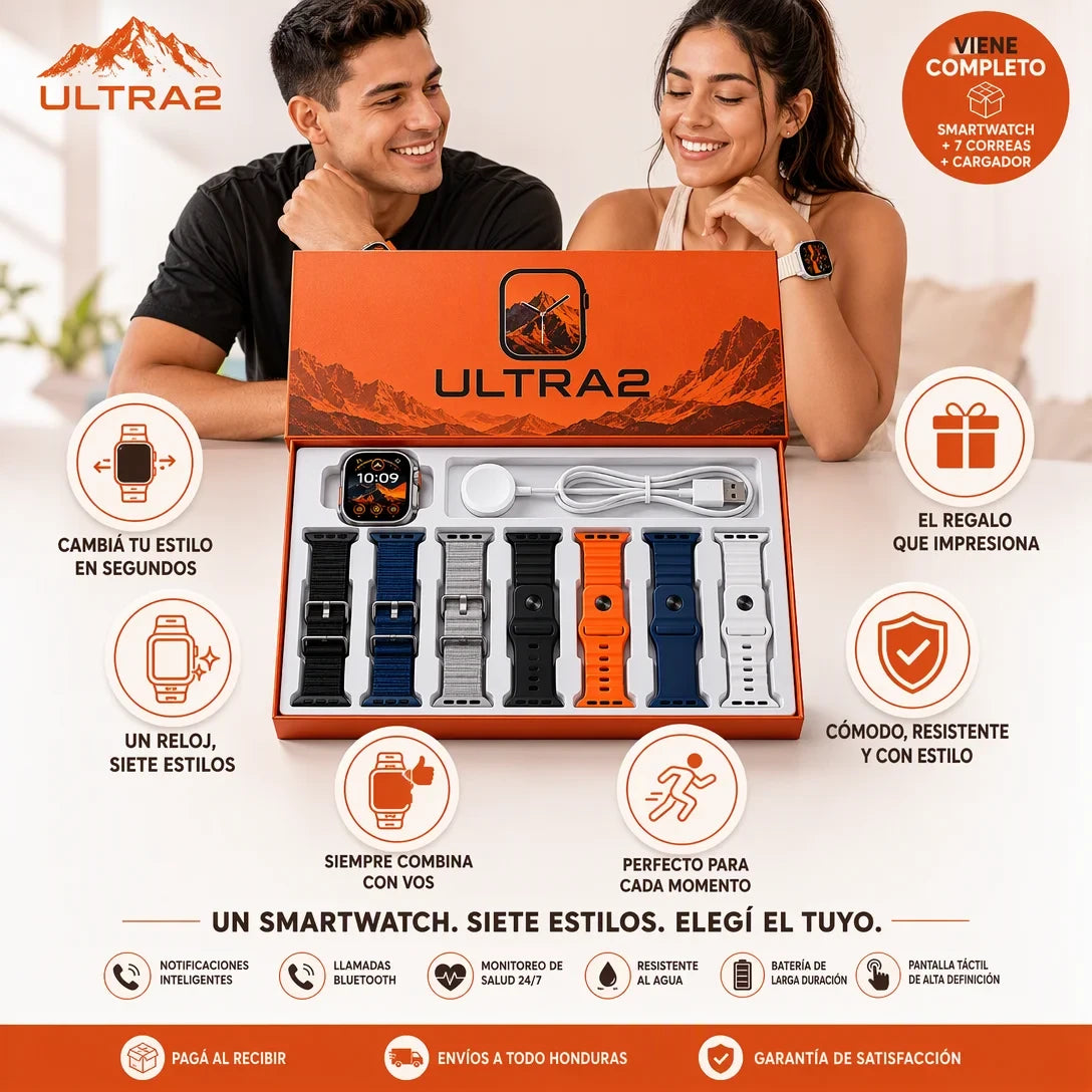 Smartwatch Pro Ultra 2 Nueva Generación 2027 | Llamadas + 7 Correas + Pago al Recibir + Garantía