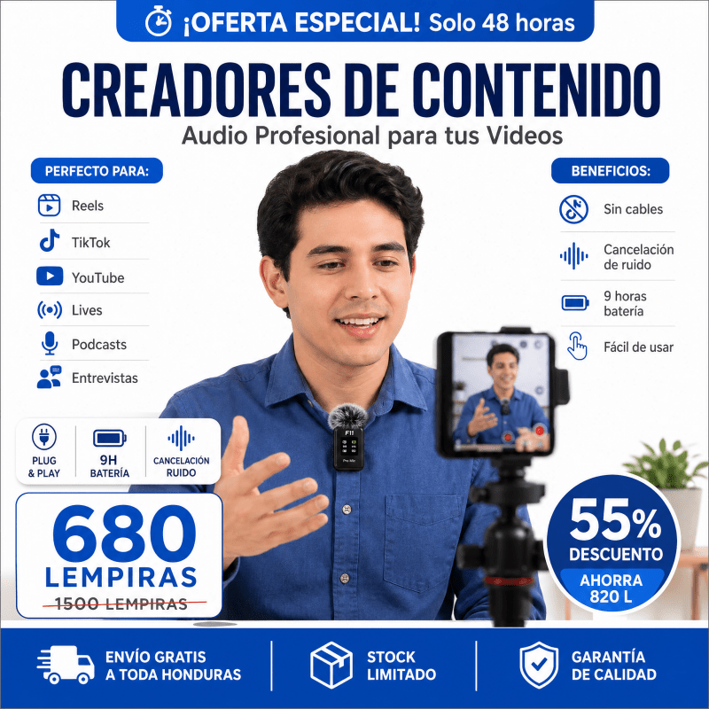 🎤 F11 Pro Mic™ – Micrófono Inalámbrico de Solapa para Creadores y Negocios PROFESIONAL - Inversiones Alkosto