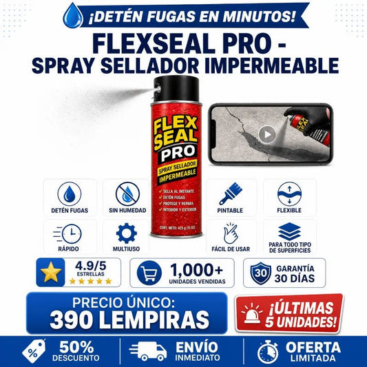 FlexSeal Pro – Spray Sellador Impermeable Antifugas