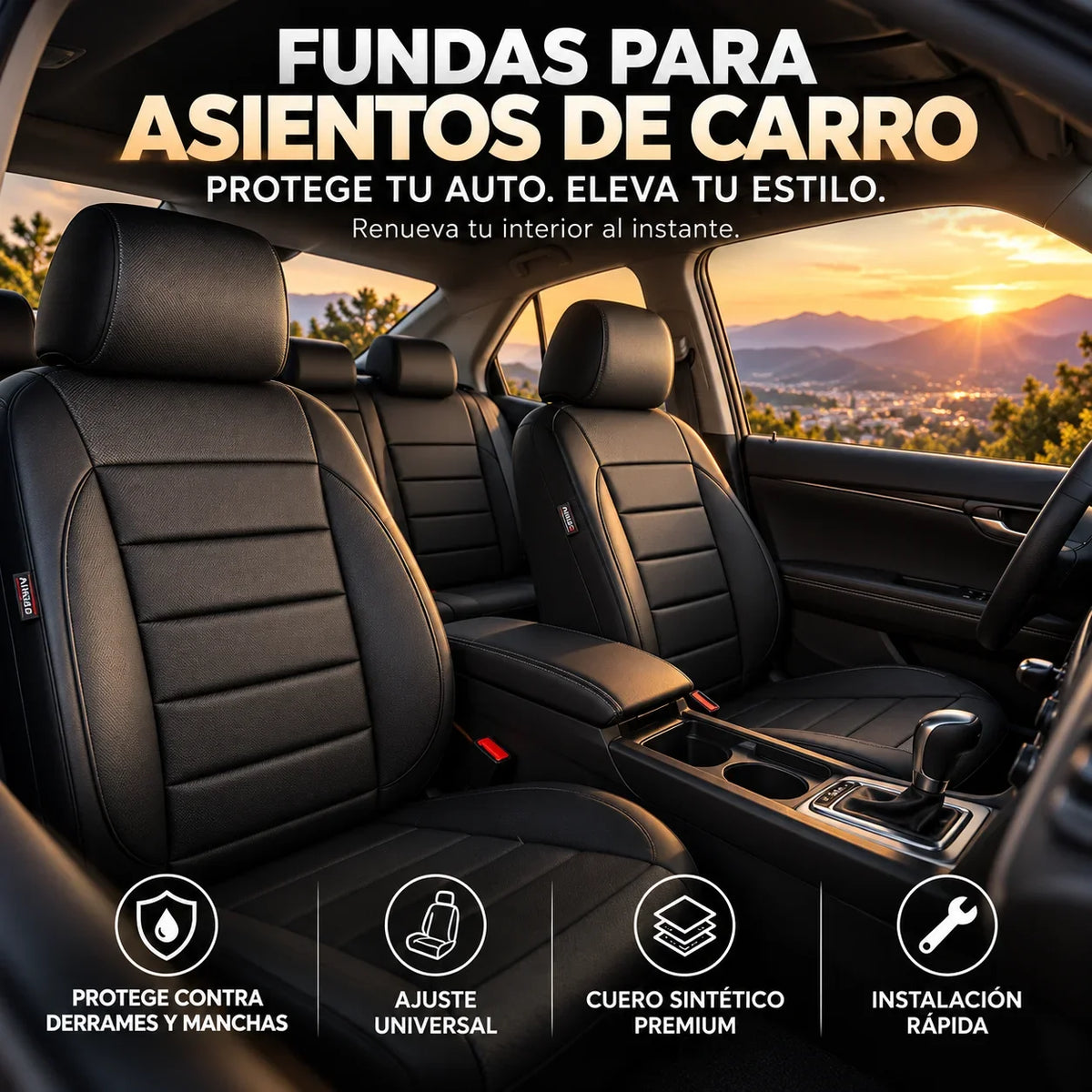 Fundas Premium Cuero para asientos de carro universal -Garantia incluida