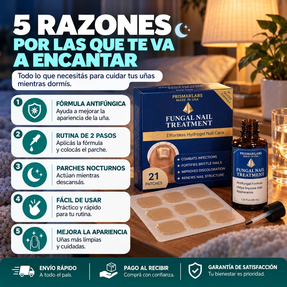 Kit Parches de Hidrogel para el Cuidado de Uñas + Líquido