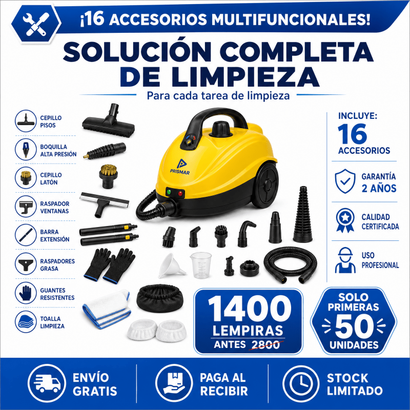 Limpiador a Vapor Presurizado 9 en 1 – Limpieza Profunda Sin Químicos | VaporMax Pro garantía y certificacioión Amazon - Inversiones Alkosto