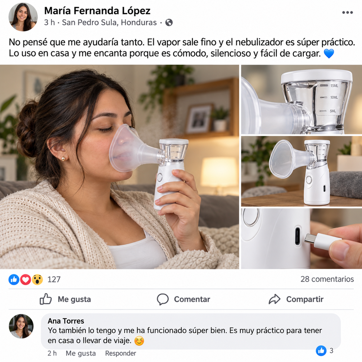 BreatheEase Ultra™ – Nebulizador Ultrasónico Portátil