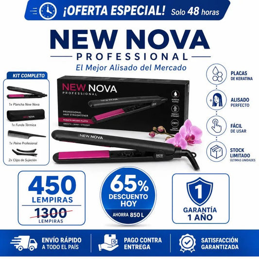 New NOVA NV606 – Alaciado Profesional con Cuidado de Keratina Certificada más Garantía - Inversiones Alkosto
