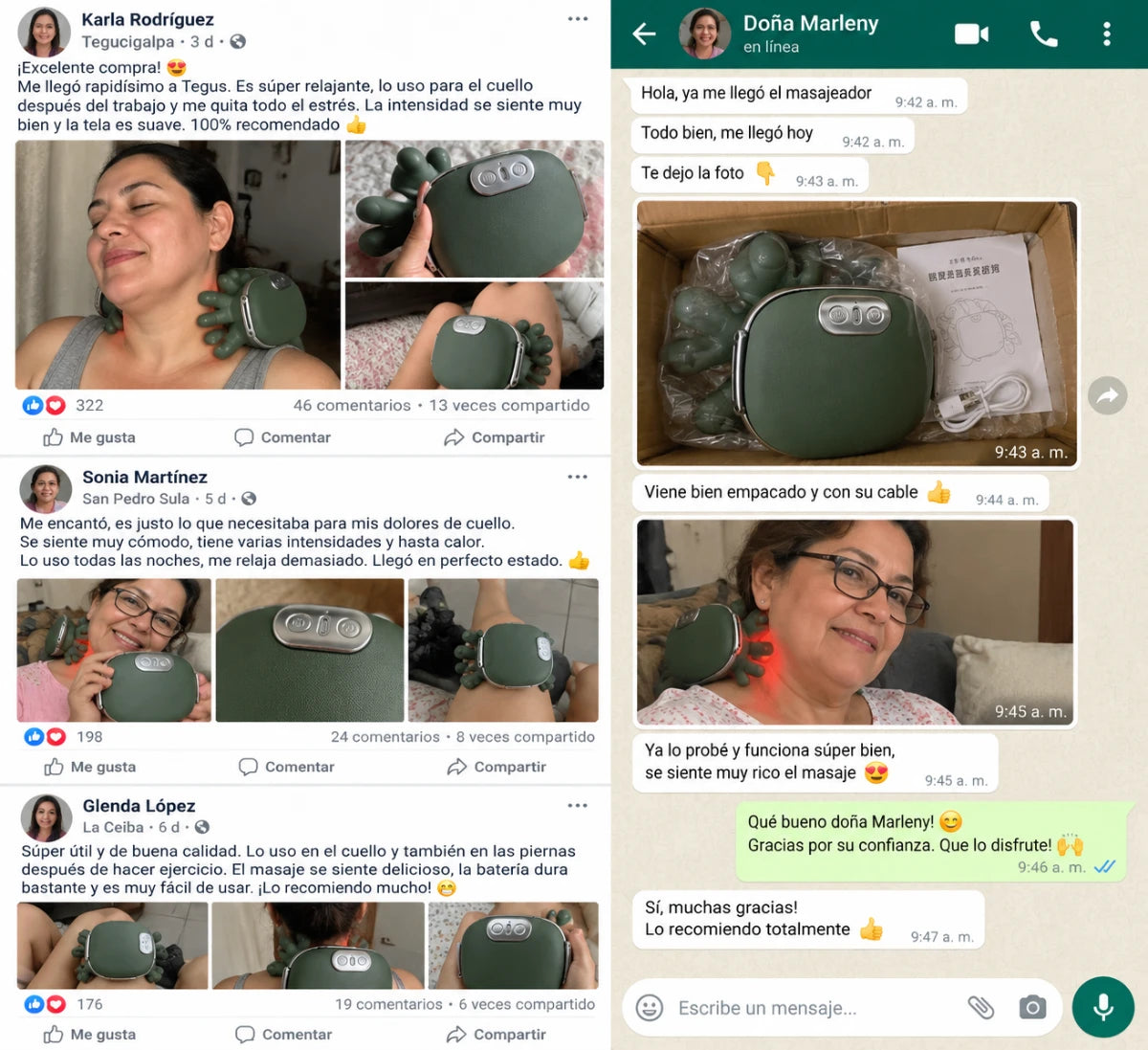 RelaxHand Pro | Masajeador de Cuello, Espalda y Piernas con Calor + Pago al Recibir + Garantía