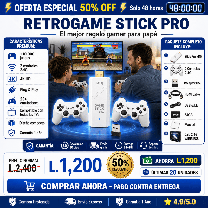 RetroGame Stick Pro – Consola Retro con +10,000 Juegos - Inversiones Alkosto