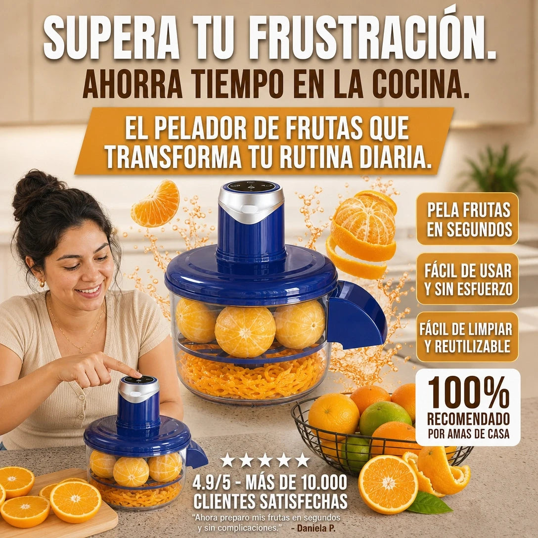 PeelEase Pro™ — Pelador Eléctrico de Frutas + Garantia