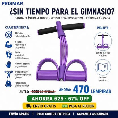 💪⚡ Banda de Resistencia con Pedal — Gym en Casa | Brazos, Abdomen y Piernas | Sin Membresía 🏋️🇭🇳