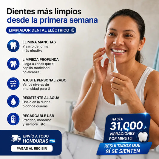 OralClean Pro™ | Cepillo Dental Eléctrico + Removedor de Sarro | 31,000 Vibraciones Pago al Recibir Honduras