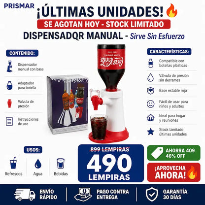 Dispensador manual para botellas