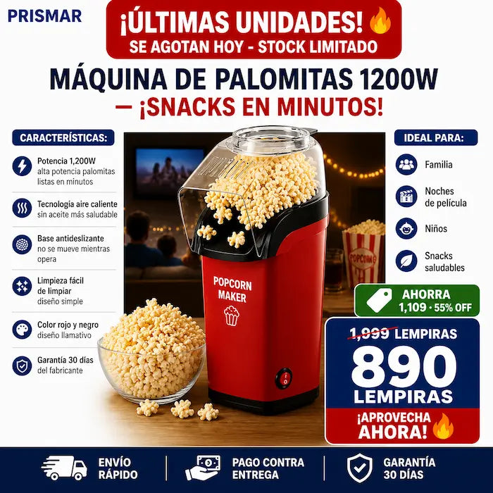Máquina Eléctrica para Palomitas CrispyPop™ | Palomitas Caseras en Minutos