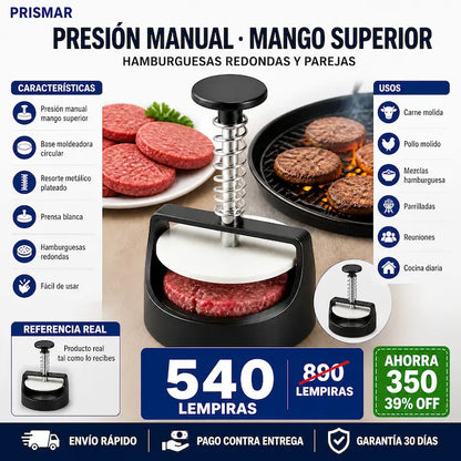 Prensador Manual para Hamburguesas Caseras