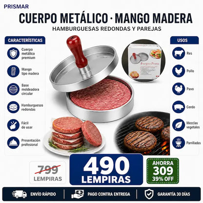 Burger Press Premium para Hamburguesas Uniformes