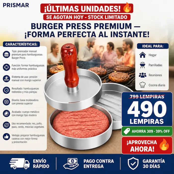 Burger Press Premium para Hamburguesas Uniformes
