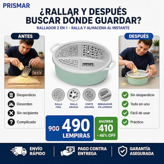 Rallador con recipiente contenedor
