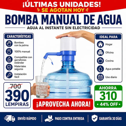 Bomba Manual de Agua para Garrafones — Sin Electricidad, Sin Levantar el Bidón
