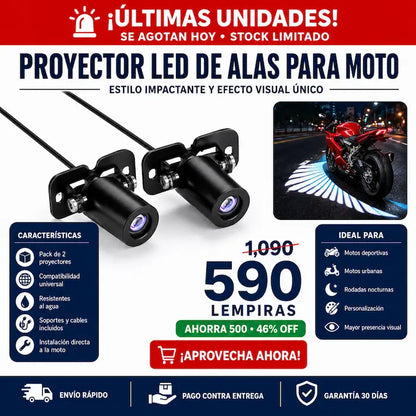 Luces LED Proyector de Alas de Ángel para Moto — Estilo Único que Llama la Atención