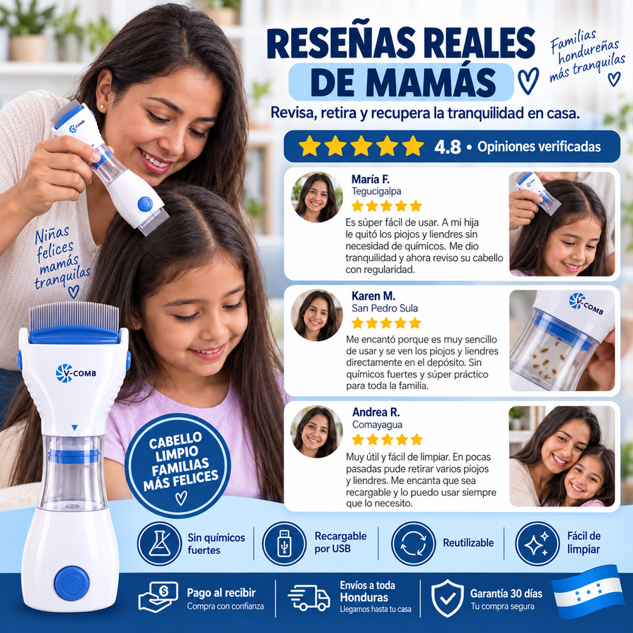PioClean™ Pro – Eliminador Eléctrico de Piojos y Liendres (Recargable) - imagen 3