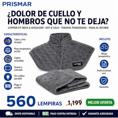 Copper Fit Wrap Terapéutico Cuello y Hombros — Calor y Frío