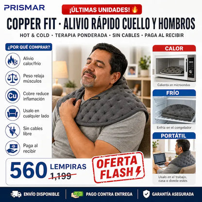 Copper Fit Wrap Terapéutico Cuello y Hombros — Calor y Frío