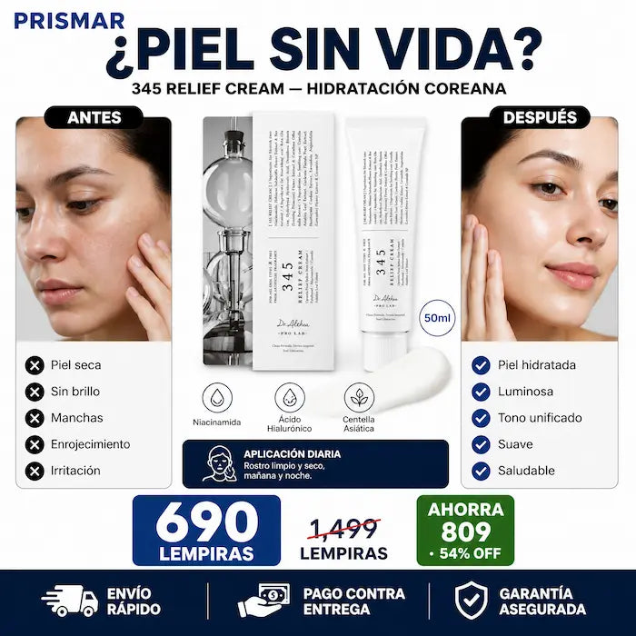 Dr. Althea 345 Relief Cream — Crema Coreana con Niacinamida que Unifica el Tono, Hidrata y Calma la Piel Sensible
