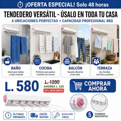 DryFlex Pro – Tendedero Retráctil Amazon Garantia Extendida