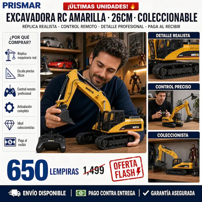 🚧🕹️ Excavadora RC a Control Remoto — Réplica Realist