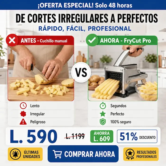 FryCut Pro – Cortador Profesional de Papas en Acero Inoxidable