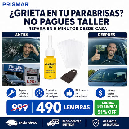 GlassGuard Pro™ – Kit Reparador de vidrio Automotriz o de hogar