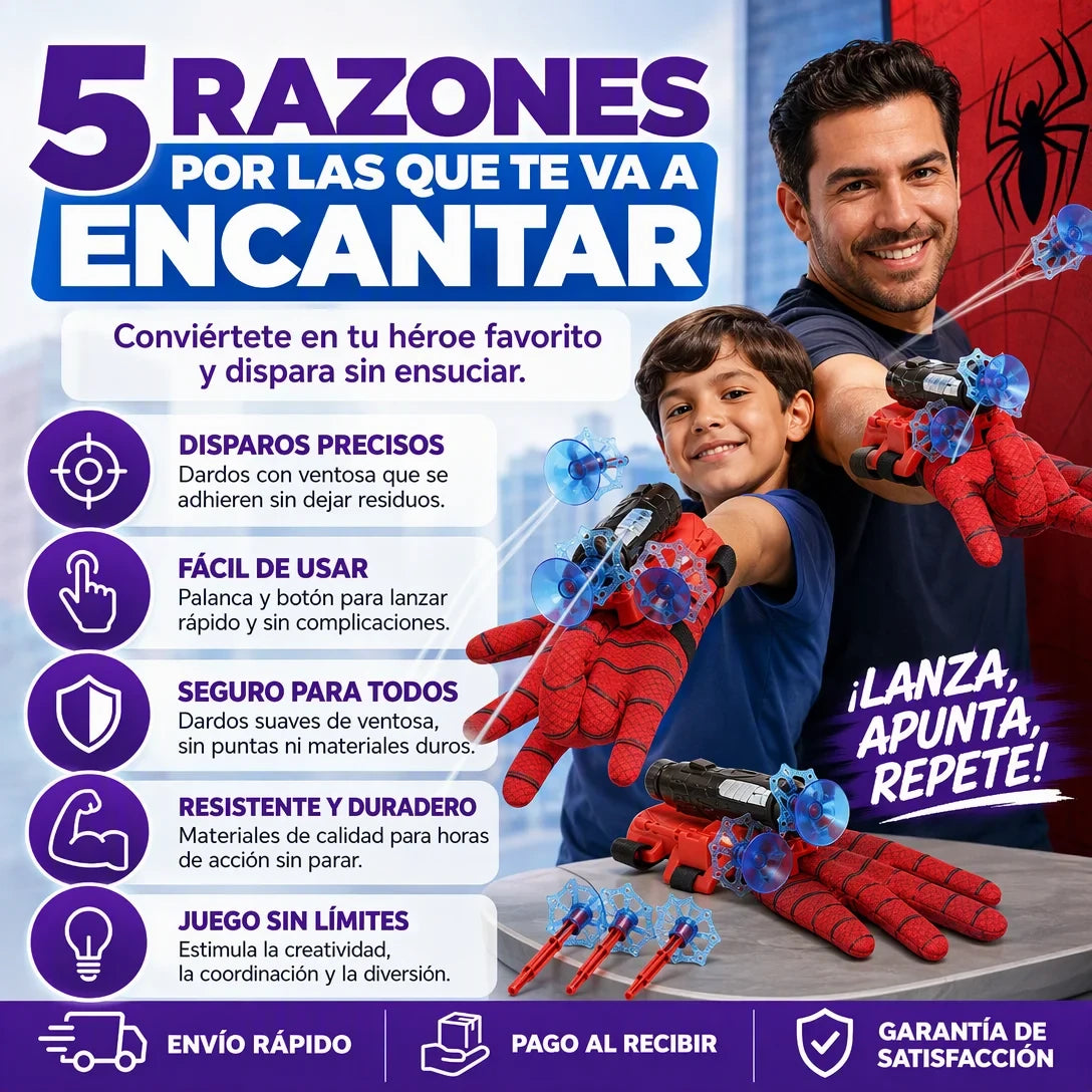 Guante Lanzador de Superhéroe con Sonidos