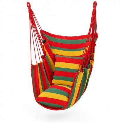 🪑🌴 Silla Hamaca Colgante con Cojines — 2 Colores | Kit Completo Incluido | Hasta 150kg 🌈✨