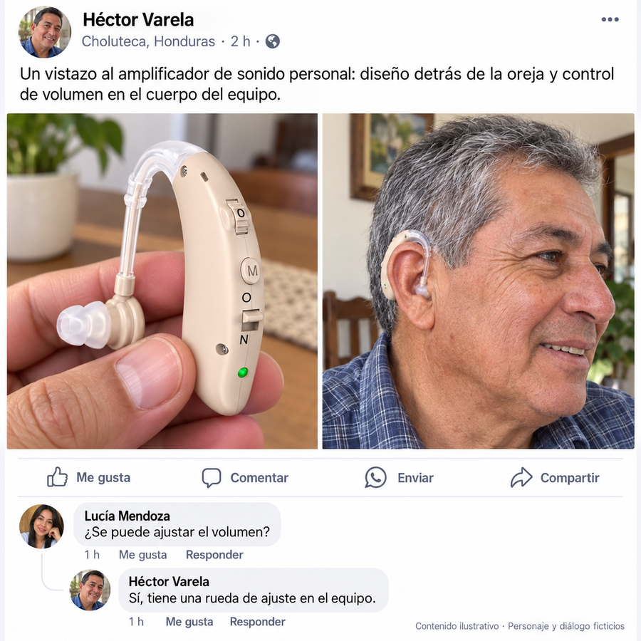 Audífonos amplificadores auditivos para pérdida auditiva con garantia 12 meses - reseña de cliente 2