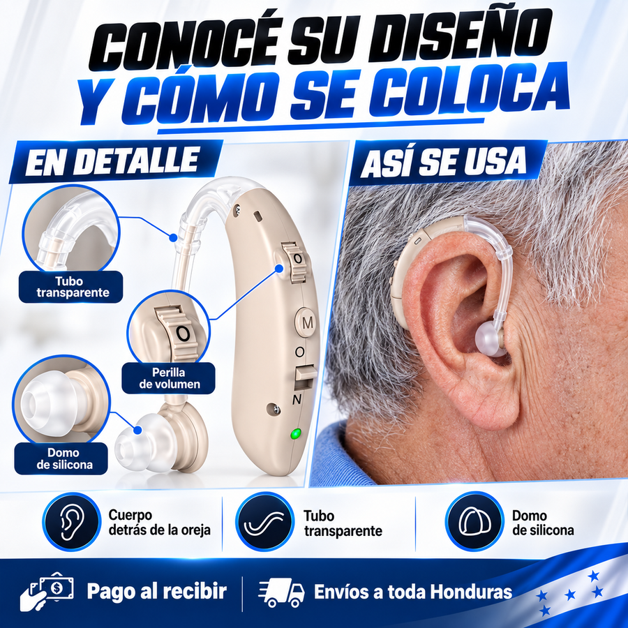 Audífonos amplificadores auditivos para pérdida auditiva con garantia 12 meses - imagen 2