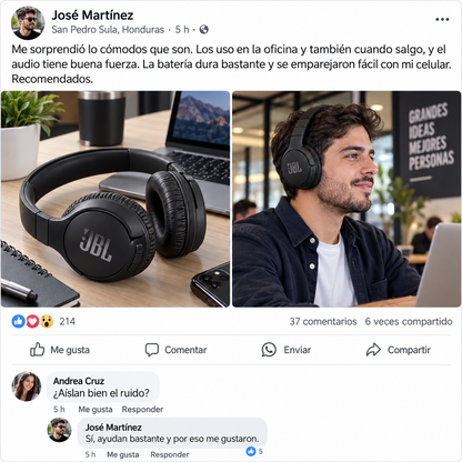 JBL Tune 720BT – Audífonos Inalámbricos con Sonido JBL Pure Bass