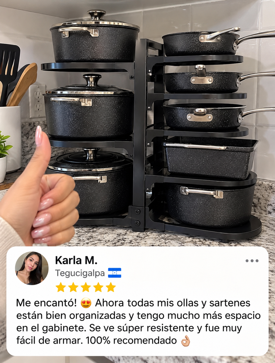 Organizador ajustable de ollas y sartenes de servicio - reseña de cliente 2