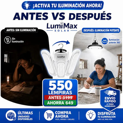 LumiMax Solar 40W – Lámpara de Emergencia LED Solar