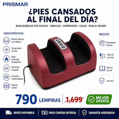 🦶💆 Masajeador de Pies Shiatsu con Calor — 4 en 1 | 3 Intensidades 🌡️✨