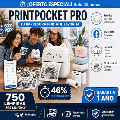 PrintPocket Pro™ – Mini Impresora Portátil