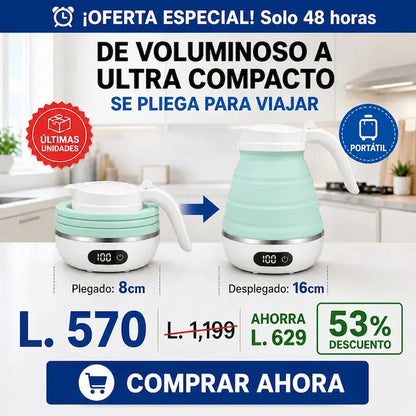 Hervidor Eléctrico Plegable Portátil para Viajes | Amazon Garantia y Certificado | FoldBoil Pro